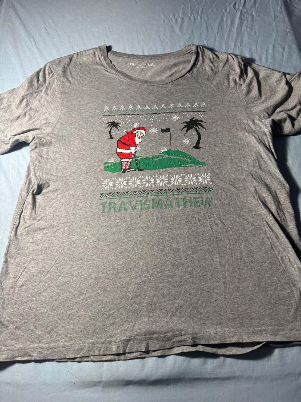 TravisMathew Santa Golfing Christmas T-Shirt Size XL
